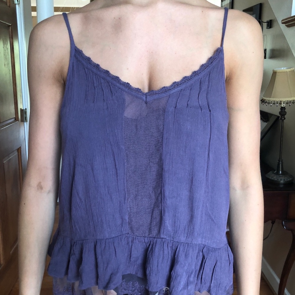 Purple spaghetti strap blouse